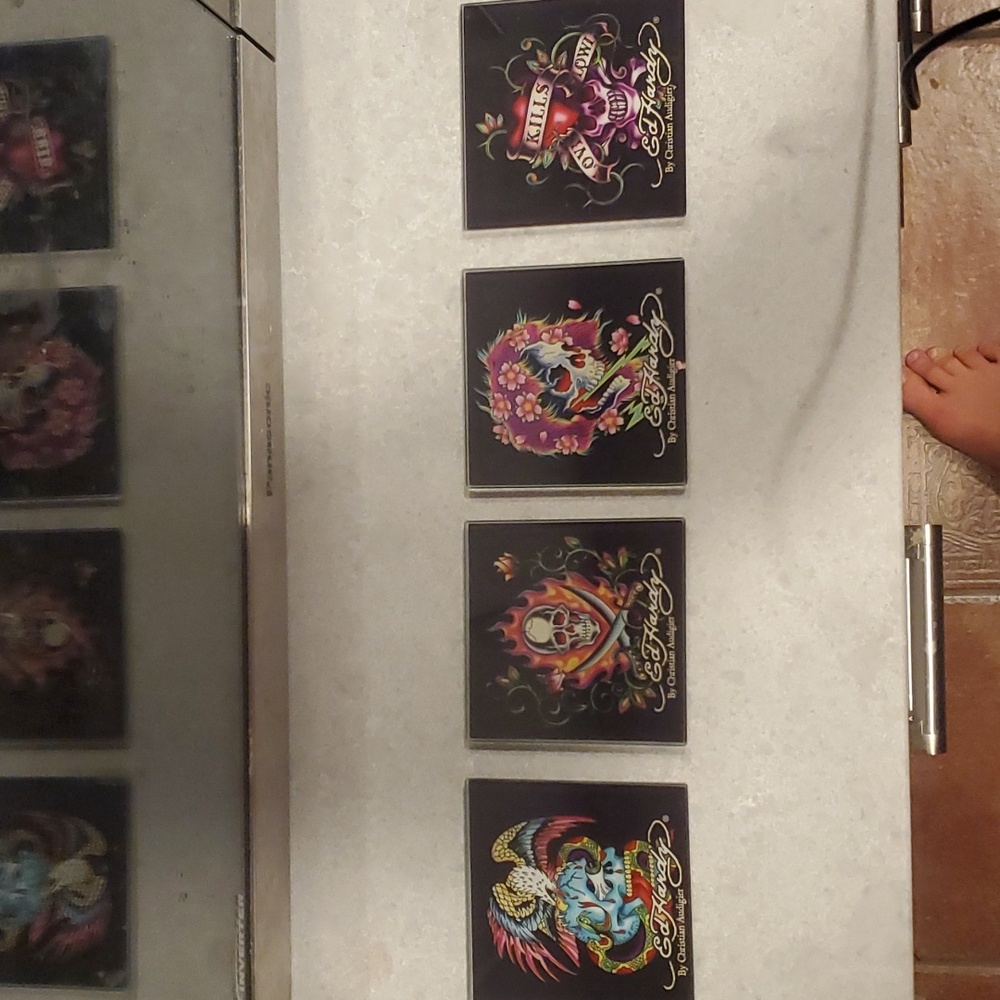 Ed Hardy coasters glass